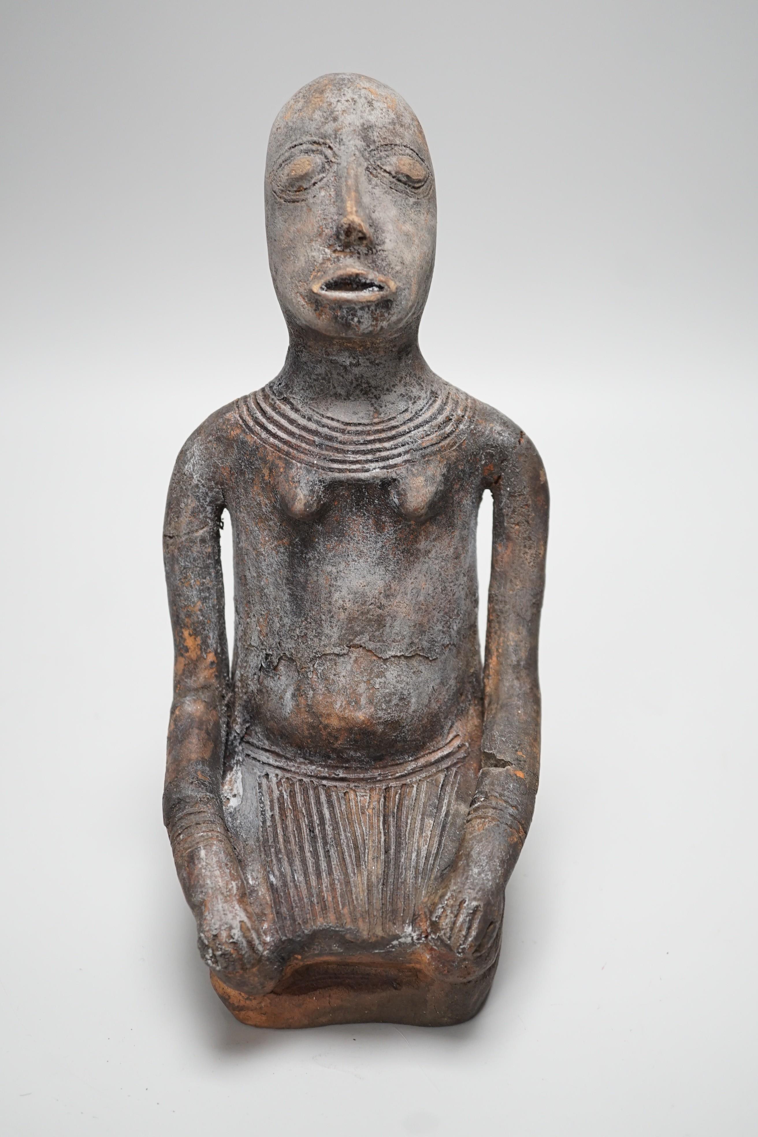 An African tribal Terracotta figure Djenne Mali , 24cm